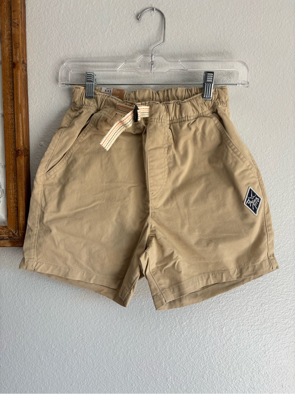 Prana Men’s Khaki Tan Shorts Sz XXS Mojave Short Cliffside NWT 5” Organic Cotton